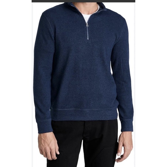 Faherty Brand Other - Faherty Legend 1/4 Zip Navy Twill M Pullover Mock Neck Long Sleeve Preppy Knit
